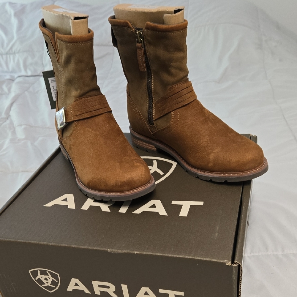 Ariat Chestnut Leather Mid-Calf Boots